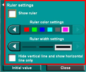 ruler settings panel