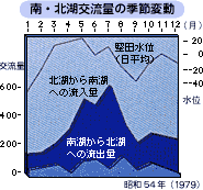 南・北湖交流量の季節変動