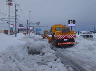 除雪作業状況（福井県坂井市）