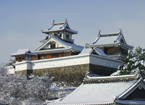 雪の福知山城