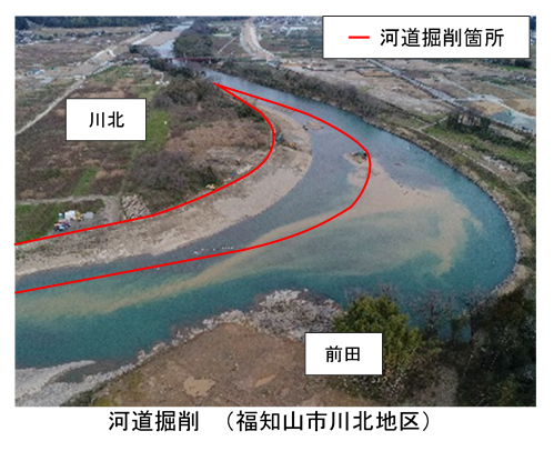 河道掘削(福知山市川北地区)