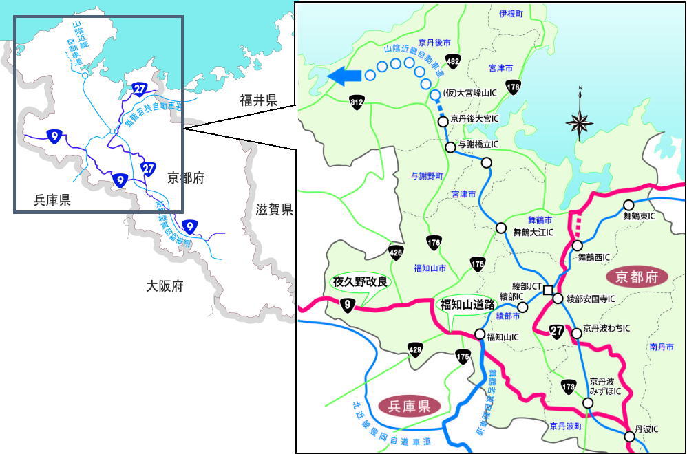 国道９号の地図