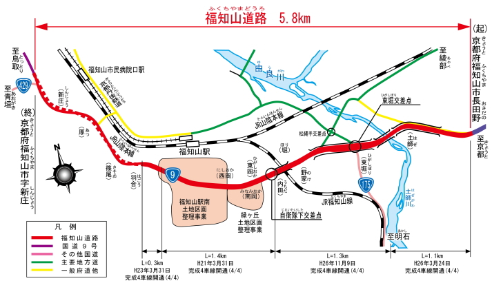 福知山道路の地図