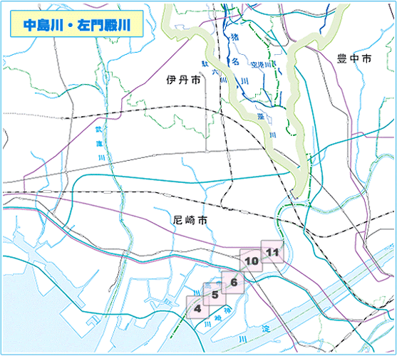 中島川・左門殿川地図