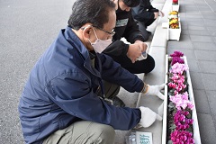 プランター設置・撤収の様子@