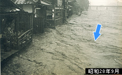 名張川増水状態時写真