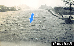 名張川増水状態時写真
