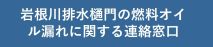 岩根川排水樋門の燃料オイル漏れに関する連絡窓口