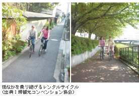 街なかを乗り継げるレンタサイクル