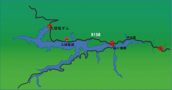 九頭竜ダム周辺調査地点地図