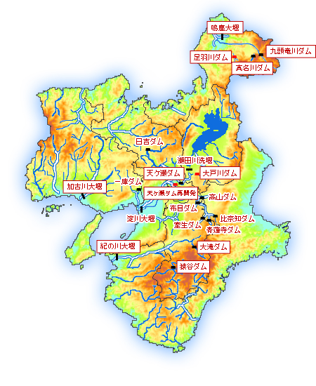 近畿地方整備局管内ダムマップ