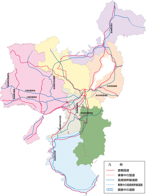 奈良県の道路事業マップ