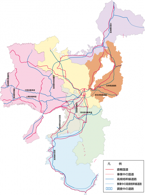 滋賀県の道路事業マップ