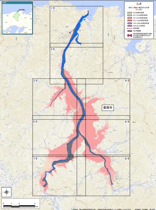 円山川水系浸水想定区域図氾濫シミュレーション