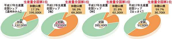 全国シェアから見える「果実王国、和歌山」