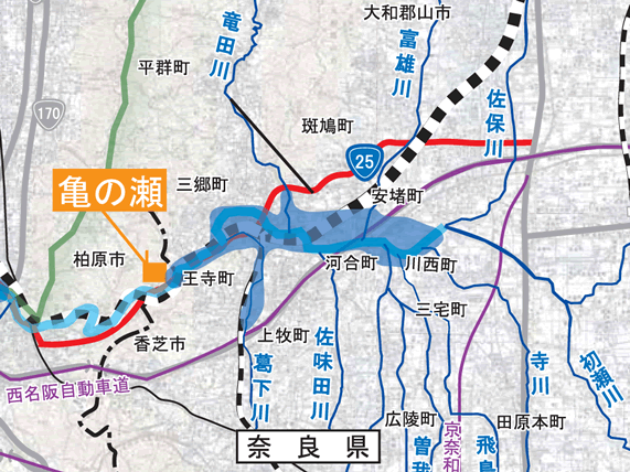 奈良県の浸水想定区域