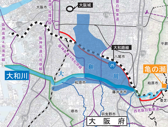 大阪府の浸水想定区域